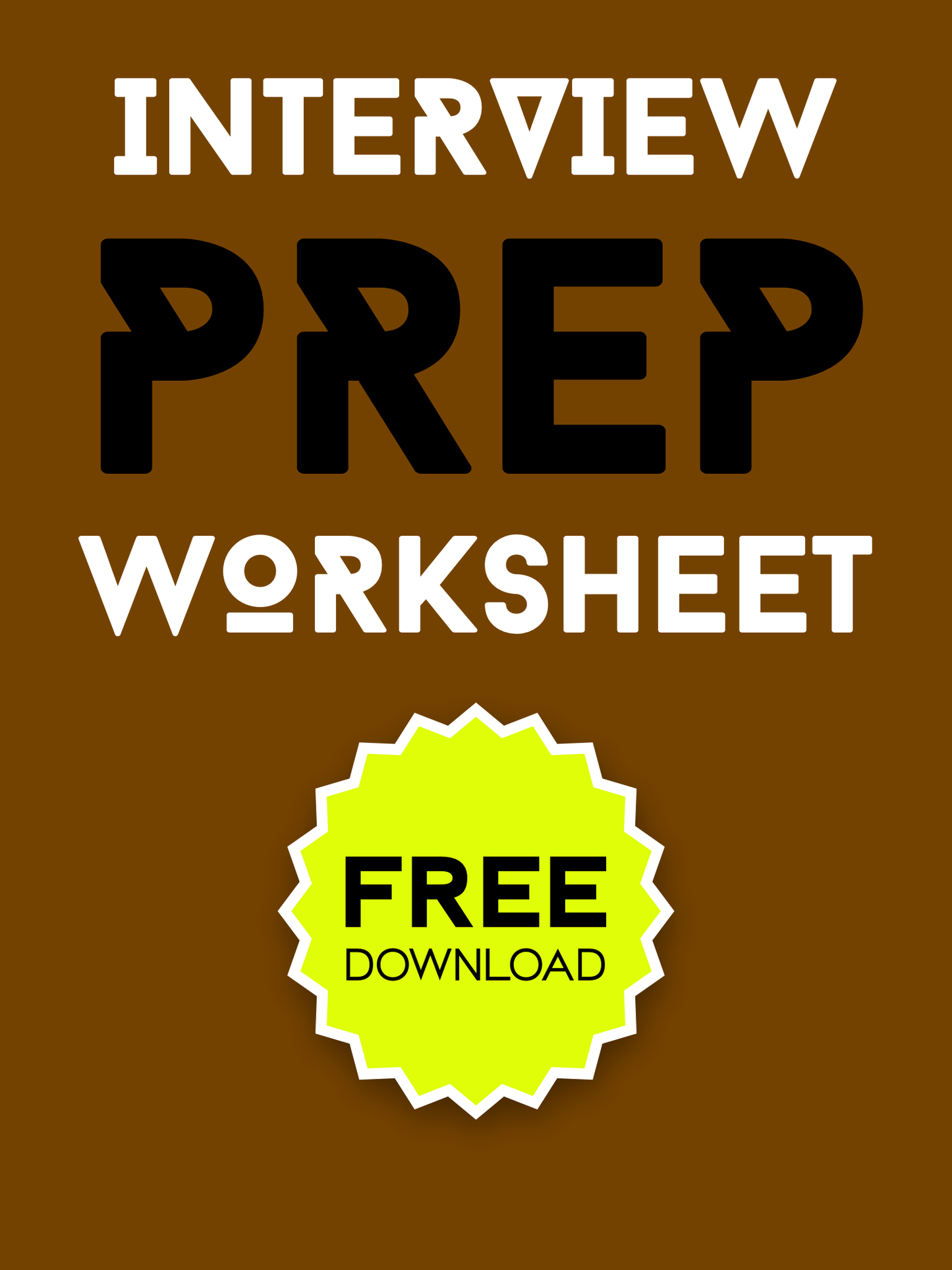 FREE Interview Prep Worksheet Digital Download